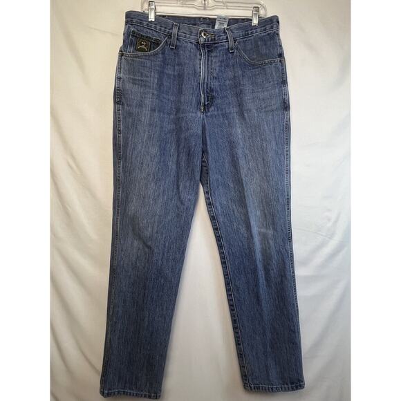 Cinch Green Label Men's Stone Washed Blue Size 34x34 5 Pocket Denim Jeans - Picture 1 of 9